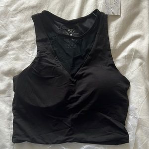 Klassy Network Mesh V-neck Crop Top